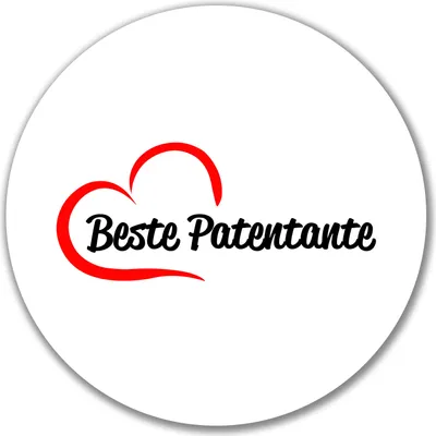 Produktbild von Huuraa Aufkleber Beste Patentante Herz 10cm rund Sticker Geschenkidee