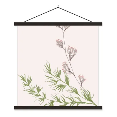 Produktbild von MuchoWow® Textilposter Rosa - Pastell - Blumen 40x40 cm mit schwarzem Rahmen - Fotos