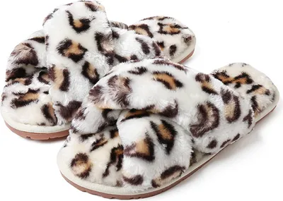 Produktbild von Hausschuhe Damen Plüsch Winter Flauschig Pantoffeln Warm Bequeme Slippers Offener Zeh Haus Kuschelig, 50% EVA, rosa, 44-45