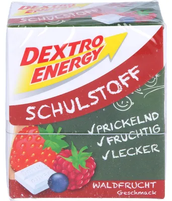 Produktbild von DEXTRO ENERGY Schulstoff Täfelchen mit Waldfruchtgeschmack, 50 g Täfelchen