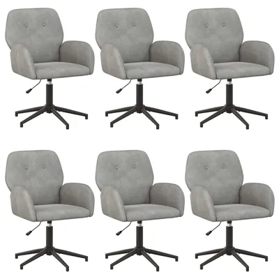 Produktbild von vidaXL Bürostühle 6 Stk. 54 x 55 x 90 cm Hellgrau Samt