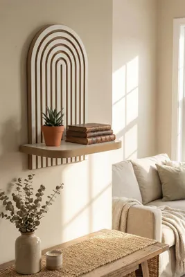 Produktbild von Skye Decor, Moderne Wandregal in Weiß, 26 x 35 x 13 cm | 100% MDF, 18 mm dick | Skandinavisches Design, geometrisch, ideal für stilvolle Wohnräume und Büros.