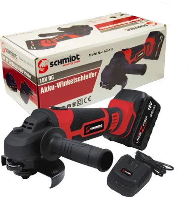 Produktbild von SCHMIDT security tools Akku-Winkelschleifer AG-115 Trennschleifer Akku Ladegerät
