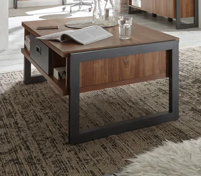 Produktbild von Couchtisch "Auburn" Eiche grau Beistelltisch mit Stauraum 113 x 67 cm