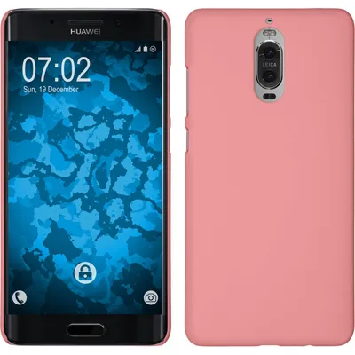 Produktbild von PhoneNatic Case kompatibel mit Huawei Mate 9 Pro - Hülle rosa gummiert Hard-case + 2 Schutzfolien