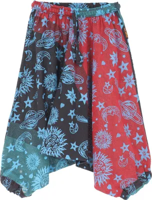 Produktbild von Kinder Haremshose, Pluderhose, Haremshose, Aladinhose - Schwarz/rot, Kinder/Baby, Baumwolle, Größe: L (116/122)