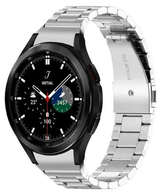 Produktbild von By Qubix passend für Samsung Galaxy Watch 4 Classic - 42mm / 46mm - Edelstahl-Gliederarmband - Silber
