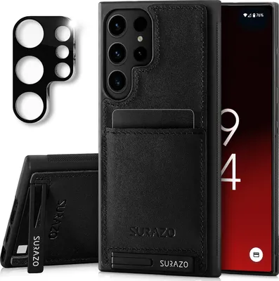Produktbild von SURAZO Lederhülle für Samsung Galaxy S25 Ultra Hülle mit Kameraschutz