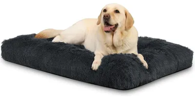 Immagine prodotto di Cuccia per cani, lavabile, in peluche, 105x70 cm, grigio scuro, con base antiscivolo