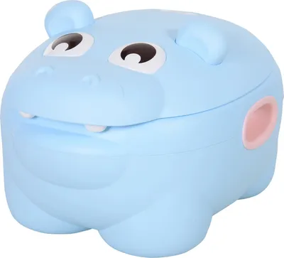 Zdjęcie produktu dla Toaleta dla niemowląt, zabawny kształt hipopotama, wzór unisex, niebieska