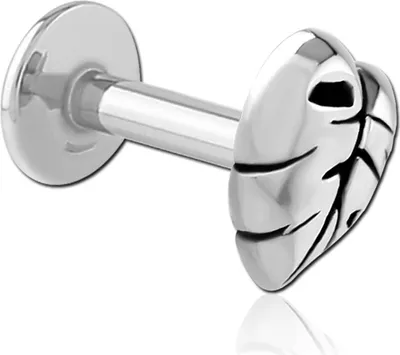 Produktbild von viva-adorno Herz Monstera Blatt Labret Lippen Tragus Helix Piercing Cartilage Stecker Innengewinde Z589