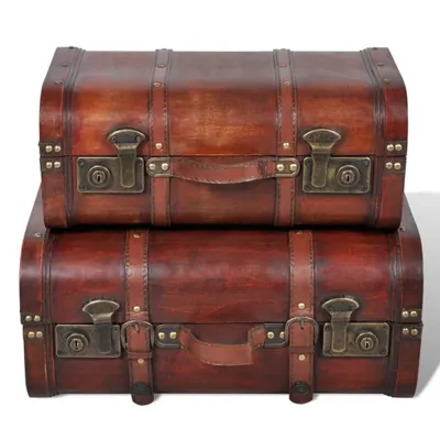 Immagine prodotto di Baule del Tesoro in Legno 2 pz Vintage Marrone