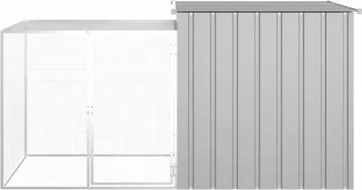Image de vidaXL Cage à lapins Gris 200x91x100 cm Acier galvanisé