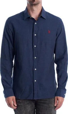 Immagine prodotto di U.S. POLO ASSN. Camicia da uomo a maniche lunghe in cotone e lino US41104030