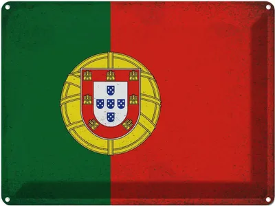 Produktbild von vianmo Blechschild 30x40 cm Portugal Flagge Fahne Wappen