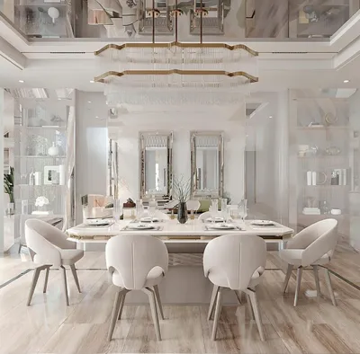 Immagine prodotto di Set da pranzo con tavolo, sedie e decorazioni dorate