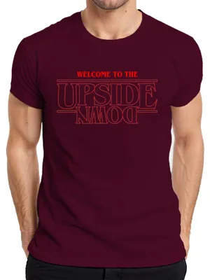 Obrázek produktu pro WELCOME TO THE UPSIDE DOWN Stranger Horror 80s Retro Demogorgon Herren T-Shirt, Burgundy, M