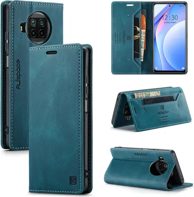 Obrázek produktu pro Xiaomi Mi 10T Lite Wallet Case Cover, RetroPolyuretankožené pouzdro Stand Protective Cover pro Xiaomi Mi 10T Lite Blue