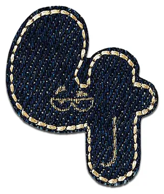 Produktbild von Zahl 4 - 2.7 x 3.4 cm: Zahl/Ziffer Blau - Aufnäher, Bügelbild, Aufbügler, Applikationen, Patches, Flicken, Zum Aufbügeln