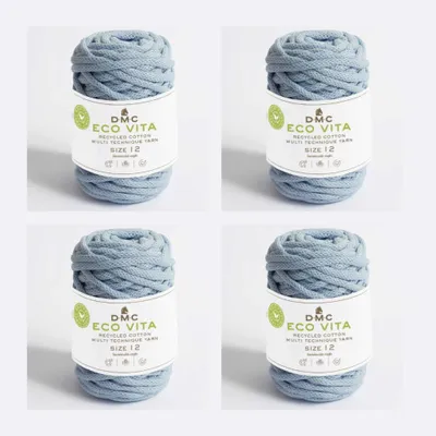 Image de 4 x fil de coton recyclé DMC Eco Vita-12 (4 mm), composé à 80 % de coton et à 20 % de polyester. (Couleur 71)