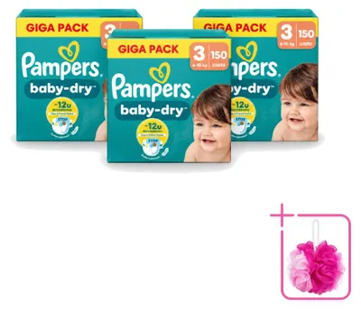 Immagine prodotto di 3 pannolini Pampers Baby-Dry, taglia 3 - confezione risparmio - 3 pezzi