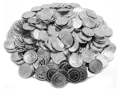 Imagen del producto de Piratenthema Spielgeldsätze - 100 Stück - Kunststoff - 3,5 cm - Spurenmünzen