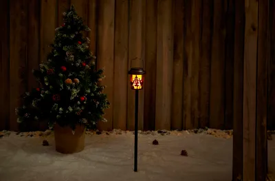 Image de Lampe solaire de Noël pour jardin 2 en 1 Lanterne Capteur crépusculaire IP44