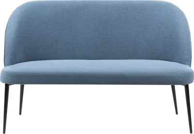 Produktbild von BELIANI Sofa Blau Stoffbezug 2-Sitzer Küchensofa mit Schwarzem Metallgestell Ohne Armlehnen Modern Wohnzimmer Möbel Wohnecke Sitzecke Küche
