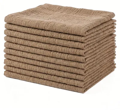 Stoffservietten 10er-Set, 42x42 cm, 100% Baumwolle, braun
