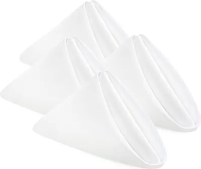 Produktbild von Wiederverwendbare Stoffservietten, 24er-Set, weiches Polyester, 43 x 43 cm, weiß, für Veranstaltungen, Hochzeiten, Familienessen und Partys