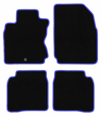 Produktbild von Fußmatten Velours Schwarz/Blau für Nissan Note I E11 2006-2012 Set 4-tlg