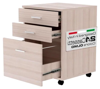 Produktbild von Mobiler Schreibtisch mit Druckerschrank und 3 Schubladen aus MDF-Holz