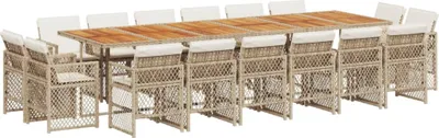 Produktbild von Best Möbel 17-tlg. Garten-Essgruppe mit Kissen Beige Poly Rattan - Gartenmöbelgarnituren2026 593729
