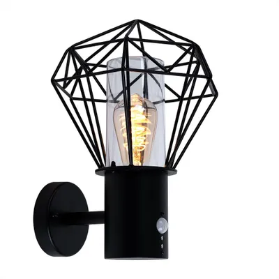Produktbild von Wandleuchte, schwarz, Gitter Design, H 34 cm