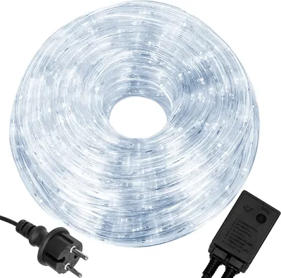 Image de Tube lumineux 480 LED Guirlande lumineuse 21,5 mètres Programmeur 8 fonctions IP44 Blanc froid