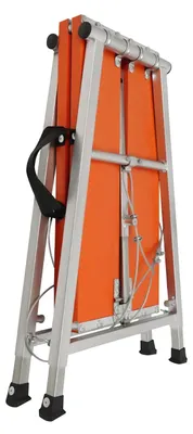 Obrázok produktu pre Pracovná plošina – Skladacia konštrukčná plošina – Výškovo nastaviteľná (76–120 cm), 5 stupňov – Hliníková zliatina – Nosnosť do 200 kg – Prenosná