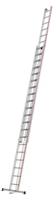 Produktbild von Seilzugleiter, 2-teilig, 2x20 Sprossen, Leiterlänge aus-/eingefahren 9,98/ 5,79 m, Kopfteil mit Laufrollen + einrastenden Fallhaken