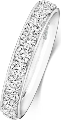 Produktbild von 18 Karat (750) Weißgold Halb Eternity Diamant Trauring/Ehering/Hochzeitsring Brillant-Schliff 1.64 Karat G - SI1, 51 (16.2); TRS1871618KWRSL