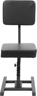 Produktbild von Höhenverstellbarer Friseurstuhl und Behandlungsstuhl aus Polyurethanund Metall in Schwarz, 43-61cm, mit um 180° drehbarer Rückenlehne, 100kg Tragkraft und rutschfesten Standfüßen für Kosmetik-, Nagelstudio- und Tattooanwendungen