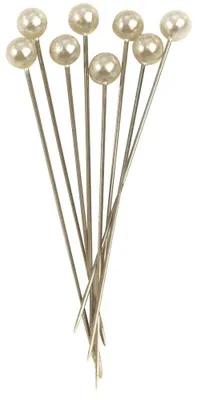 Nähnadeln mit Perlenkopf, 64+6 mm, Weiß, 25 Stück