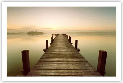 Produktbild von Poster - Poster ohne Rahmen - Brücke See - 91,5x61 cm - Wand Bild - Wanddeko - Wandbilder - Kunstposter - Wandposter - Bilder - Kunstdruck - Wanddekoration - Wandbild - P2XAA91x61-3625