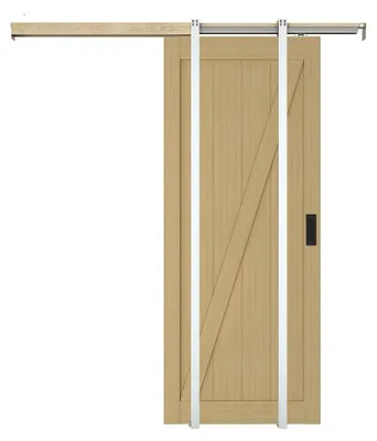 Produktbild von Schiebetür mit Galandage-System - Holz & MDF - Holzfarben hell - 205 x 73 cm - BALERMA