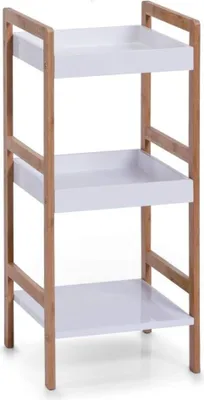 Produktbild von Zeller Standregal m. 3 Böden, weiß, Bamboo/MDF 36x33x80
