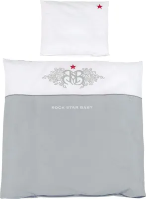 Produktbild von roba Bettwäsche 2-tlg, Kollektion 'Rock Star Baby 1', Kinderbettwäsche 100x135 cm, 100% Baumwolle