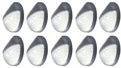 Produktbild von 10er Set LED Zaun Solarleuchten, Durchmesser 11 cm