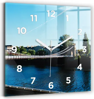 Produktbild von Wallfluent Wanduhr – Stilles Quarzuhrwerk - Uhr Dekoration Wohnzimmer Schlafzimmer Küche - Zifferblatt - weiße Zeiger - 30x30 cm - Südportland Schottland