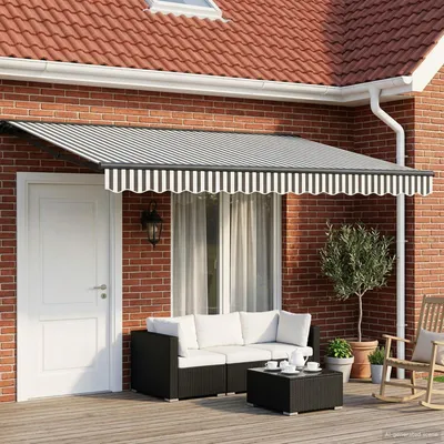 Image de vidaXL Store électrique rétractable, anthracite et blanc, 4,5 x 3,5 m