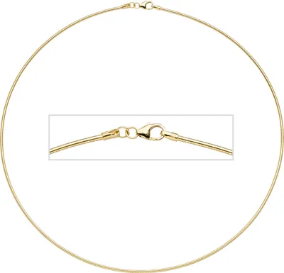 Produktbild von JOBO Halsreif 925 Sterling Silber gold vergoldet 1,5 mm 45 cm Kette Halskette