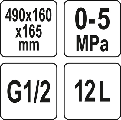 Produktbild von Yato YT-24800, 50 bar, 1/2", 160 mm, 490 mm, 165 mm
