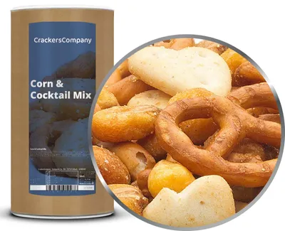 Produktbild von CrackersCompany Mais-Cocktail-Mischung (Corn & Cocktail Mix), Membrandose 350 g